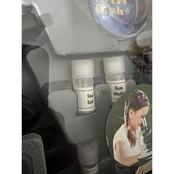 Kids 28 Piece Microscope Set 300X 600X 1200X - Metal w/Slides, Light Unused - Picture 7 of 12